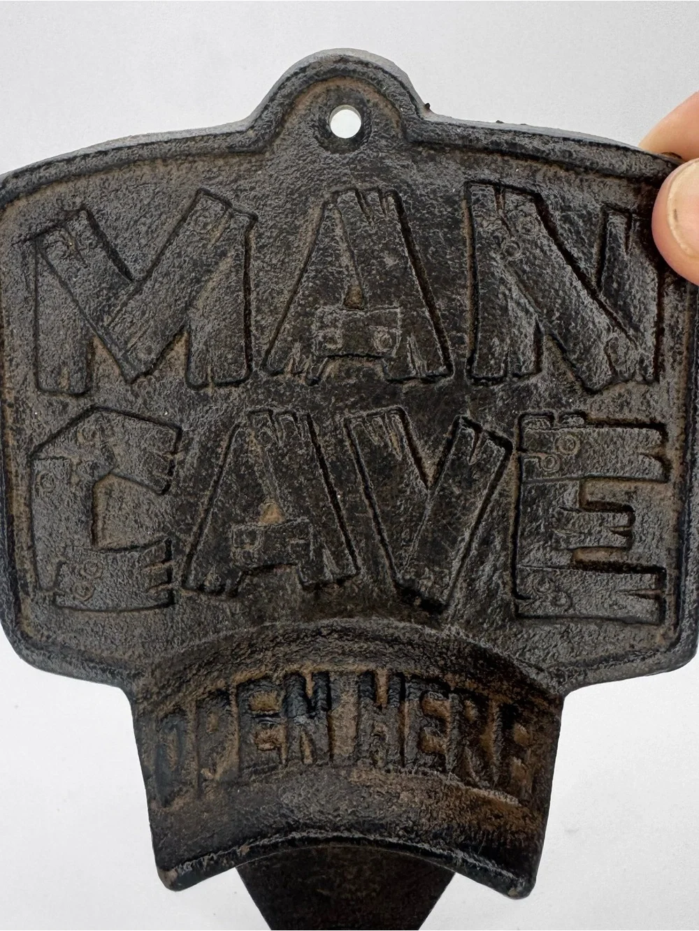 Cast Iron Man Cave Bottle Opener Wall Mount Bar Decor